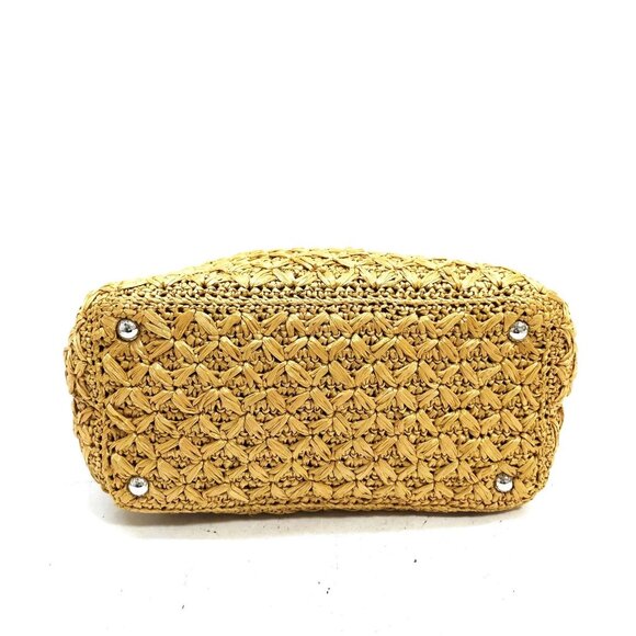 Authentic Prada Hand Bag Brown Raffia mn715-112925 - Picture 5 of 16